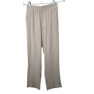 Cizgin Wide Leg Gauze Pants Cream US 2 XS turkish 36 Pull On Loose Lagenlook